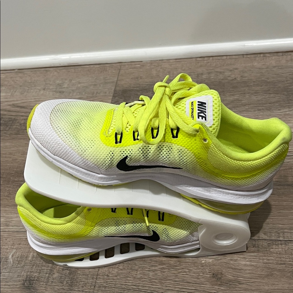 Youth, Gently Used - Nike Max Dynasty 2 Bright Yellow and White Running Shoes